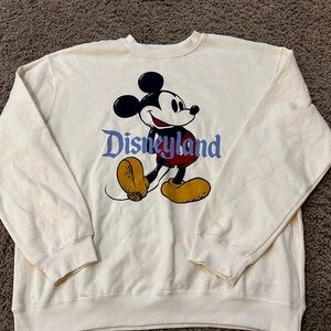 Disney Cream Crewneck Sweater with Mickey Mouse